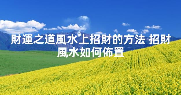 財運之道風水上招財的方法 招財風水如何佈置